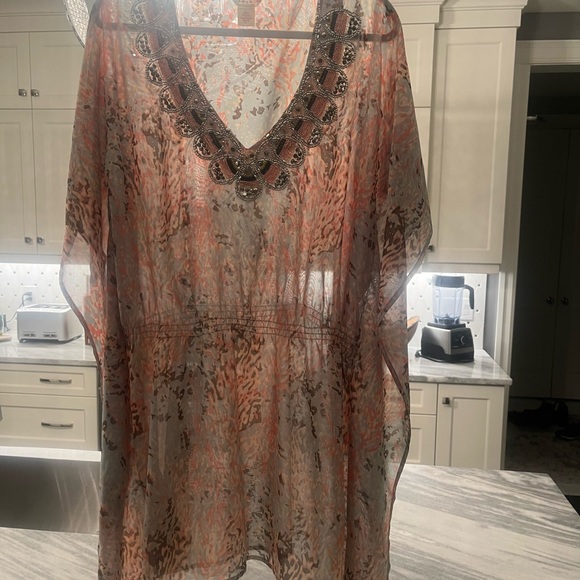 Pretty pool cover up size 🧉large resort wear vacation summer🧉 lucky and coco - Picture 8 of 17